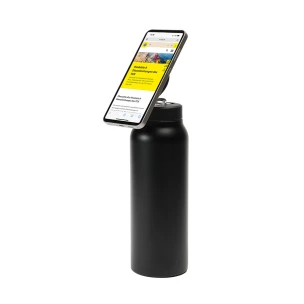 Trinkflasche mit Handyhalter/Stativ