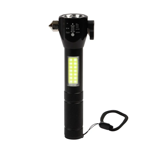 Taschenlampe mit Notfallhammer