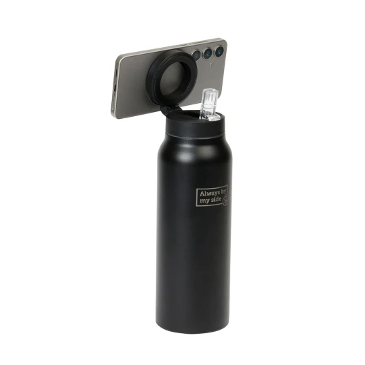 Trinkflasche mit Handyhalter/Stativ