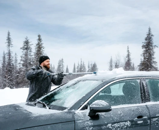 Spazzaneve con asta telescopica