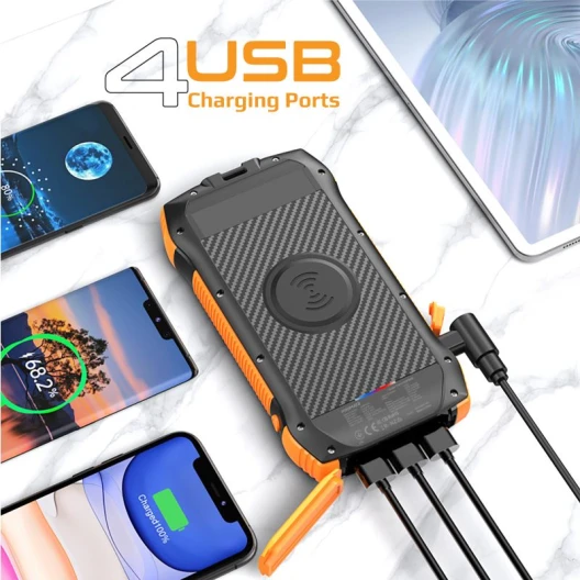 ProMate Solar Powerbank 20000 mAh Qi kabellos
