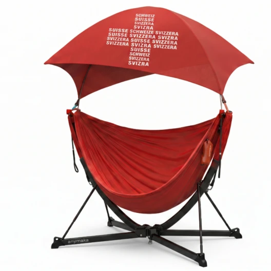 Anymaka Hängestuhl Swiss Edition mit Sonnenschirm und Gestell